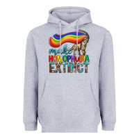 Heather Grey Lgbtq Make Homophobia Extinct Heavyweight Hoodie - BundleAndBundleShop
