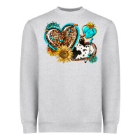 Heather Grey western leopard pride  hearts Heavyweight Sweatshirt - AdoDesignShop