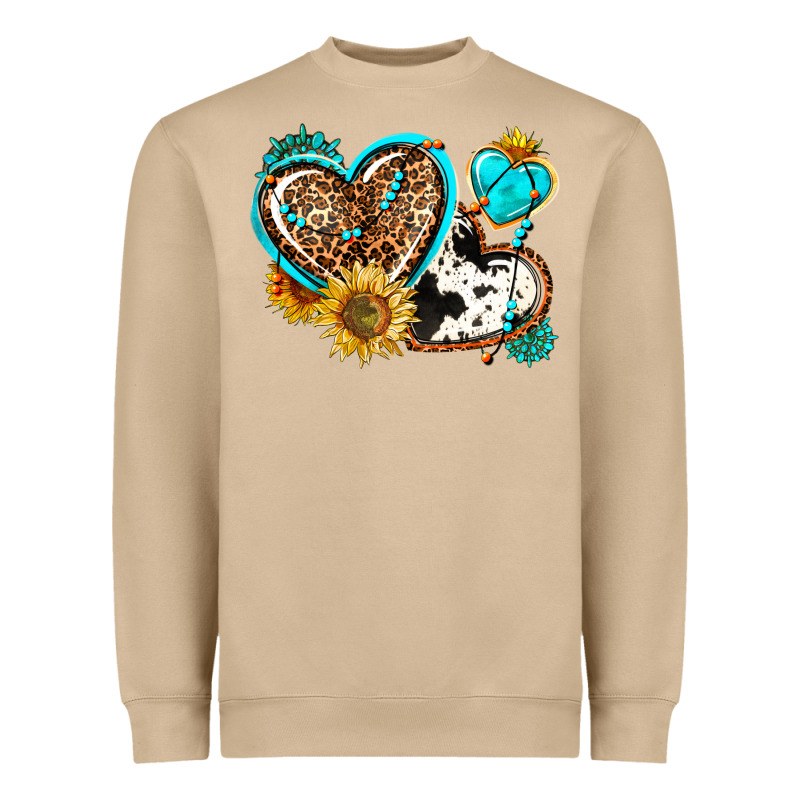 Western Leopard Pride  Hearts Heavyweight Sweatshirt by AdoDesignShop | Teevron