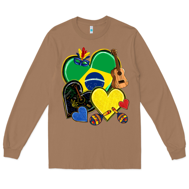 Brazil Hearts Long Sleeve Tee by NancyCooperArtShop | Teevron