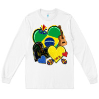White brazil hearts Long Sleeve Tee - NancyCooperArtShop