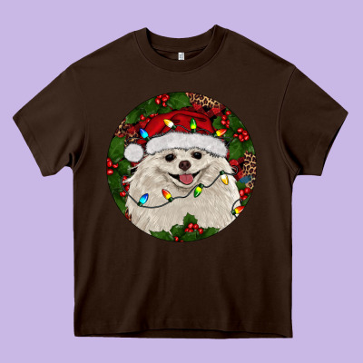 Christmas Pomeranian Heavy Core Tee Designed By Ranaportraitstore