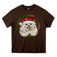 Chocolate Brown Christmas pomeranian Heavy Core Tee - RanaPortraitStore