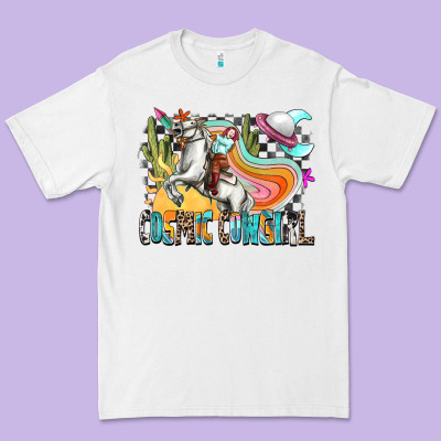Cosmic Cowgirl Premium Tee Designed By Zillion Design Studio