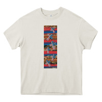 Cream usa flag and cross penwraps Heavy Core Tee - Artiststas