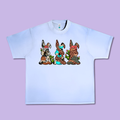 Leopard Cowhide Turquoise Cactus Bunny's Urban Heavy Tee Designed By Jahusdesignshop