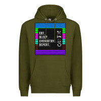 Army Green Eat Sleep Chemıstray Repeat Premium Hoodie - Bettercallsaul