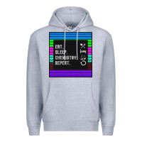 Heather Grey Eat Sleep Chemıstray Repeat Premium Hoodie - Bettercallsaul