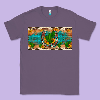 Cactus Sunflower Horseshoe License Plate Classic Tee Designed By Artiststas