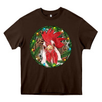 Chocolate Brown Roaster Christmas Heavy Core Tee - RanaPortraitStore