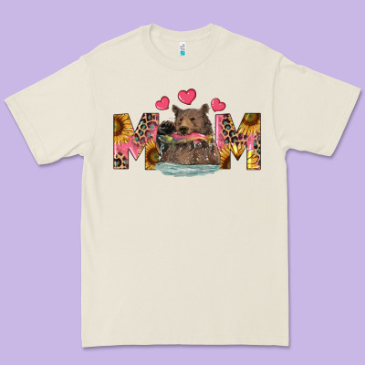 Premium Tee Mom Bear With Sunflowers