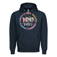 Navy 100 days of school Zipper Hoodie - MaliasSmallBusiness