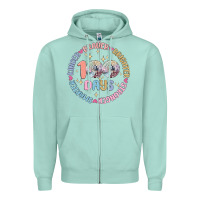 Seafoam 100 days of school Zipper Hoodie - MaliasSmallBusiness
