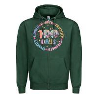 Sports Green 100 days of school Zipper Hoodie - MaliasSmallBusiness