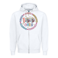 White 100 days of school Zipper Hoodie - MaliasSmallBusiness