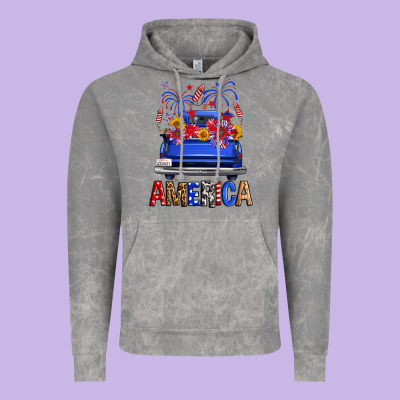 Western Fourth Of July America Truck Vintage Hoodie Designed By Fadigitalartstudio