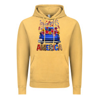 Vintage Mustard western fourth of july america truck Vintage Hoodie - FaDigitalArtStudio