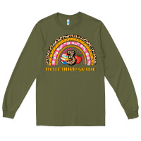 Army Green back to school rainbow hello third grade Long Sleeve Tee - AdoDesignShop