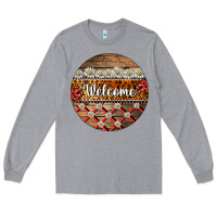 Heather Grey ladybug welcome ornament Long Sleeve Tee - BarkalooDesign