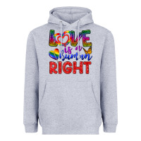Heather Grey Love İs a Human Right Heavyweight Hoodie - BundleAndBundleShop