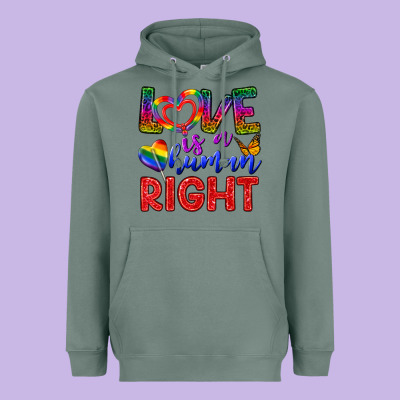 Love İs A Human Right Heavyweight Hoodie Designed By Bundleandbundleshop