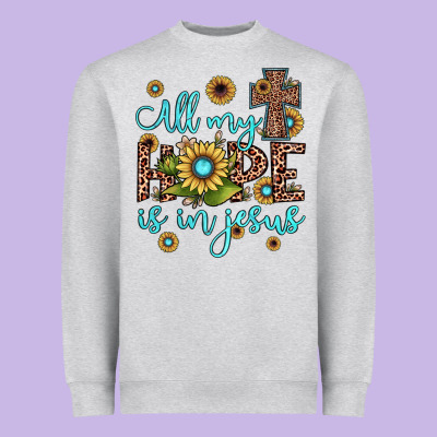 All My Hope Is In Jesus Heavyweight Sweatshirt Designed By Jahusdesignshop
