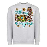 Heather Grey all my hope is in jesus Heavyweight Sweatshirt - JahusDesignShop