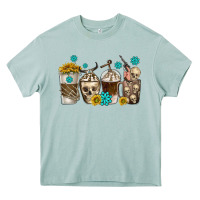 Arona coffee cups bull skull with gemstones Heavy Core Tee - texasbilliewilder