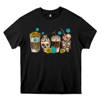 Black coffee cups bull skull with gemstones Heavy Core Tee - texasbilliewilder
