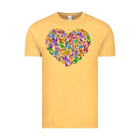 Vintage Mustard cancer ribbon heart Vintage Tee - AdoDesignShop