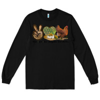 Black Peace Love New Hampshire Red Chicken Long Sleeve Tee - LillyAllenDesigns