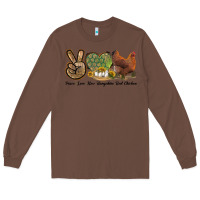 Chestnut Peace Love New Hampshire Red Chicken Long Sleeve Tee - LillyAllenDesigns