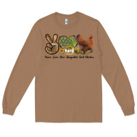 Toasted Coconut Peace Love New Hampshire Red Chicken Long Sleeve Tee - LillyAllenDesigns
