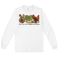 White Peace Love New Hampshire Red Chicken Long Sleeve Tee - LillyAllenDesigns