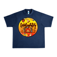 Navy firefighter coasters Urban Heavy Tee - AdoDesignShop