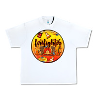 White firefighter coasters Urban Heavy Tee - AdoDesignShop
