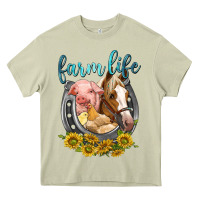 Mossy chicken pig horse farm life Heavy Core Tee - texasbilliewilder