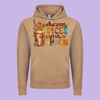 Whatever Spices Your Pumpkin Vintage Hoodie Designed By Racoondesign
