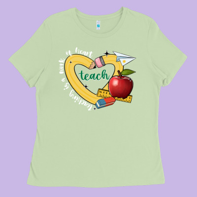 Teaching Is A Work Of Heart Ladies Tee Designed By Jahusdesignshop