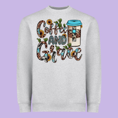 Coffee And Grace Heavyweight Sweatshirt Designed By Jahusdesignshop
