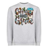 Heather Grey coffee and grace Heavyweight Sweatshirt - JahusDesignShop