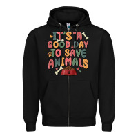 Black it's a good day to save animals Zipper Hoodie - MaliasSmallBusiness