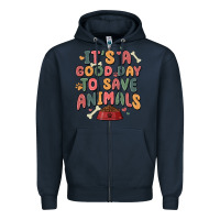 Navy it's a good day to save animals Zipper Hoodie - MaliasSmallBusiness