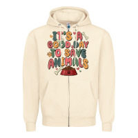 Sandshell it's a good day to save animals Zipper Hoodie - MaliasSmallBusiness
