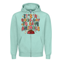 Seafoam it's a good day to save animals Zipper Hoodie - MaliasSmallBusiness