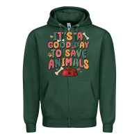 Sports Green it's a good day to save animals Zipper Hoodie - MaliasSmallBusiness