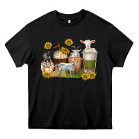 Black coffee cups goats Heavy Core Tee - texasbilliewilder
