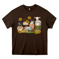 Chocolate Brown coffee cups goats Heavy Core Tee - texasbilliewilder