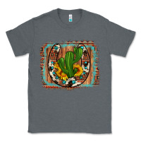 Charcoal Heather cactus sunflower cowhide horseshoe  background Classic Tee - Artiststas