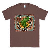 Chestnut cactus sunflower cowhide horseshoe  background Classic Tee - Artiststas